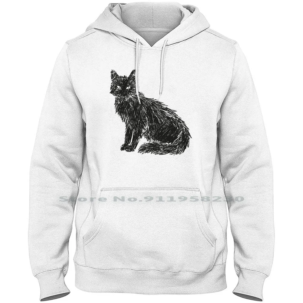 Мужской свитер с капюшоном и надписью Black Cat 6XL