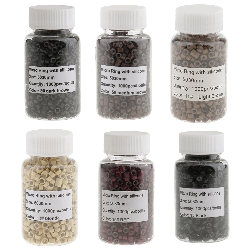 

Шиньон для наращивания волос из силикона, микро фотоблестящие бусины, обжимные петли, партия оптом, 1000 шт.