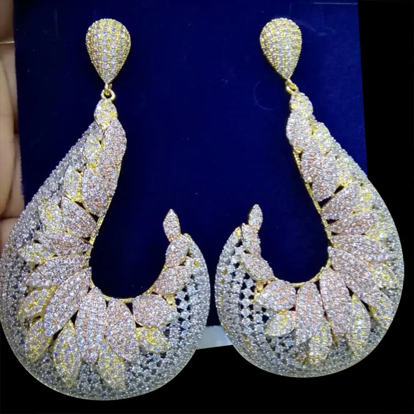 GODKI известный “Цветок” с крупными Длинные Висячие серьги для Для женщин Мода