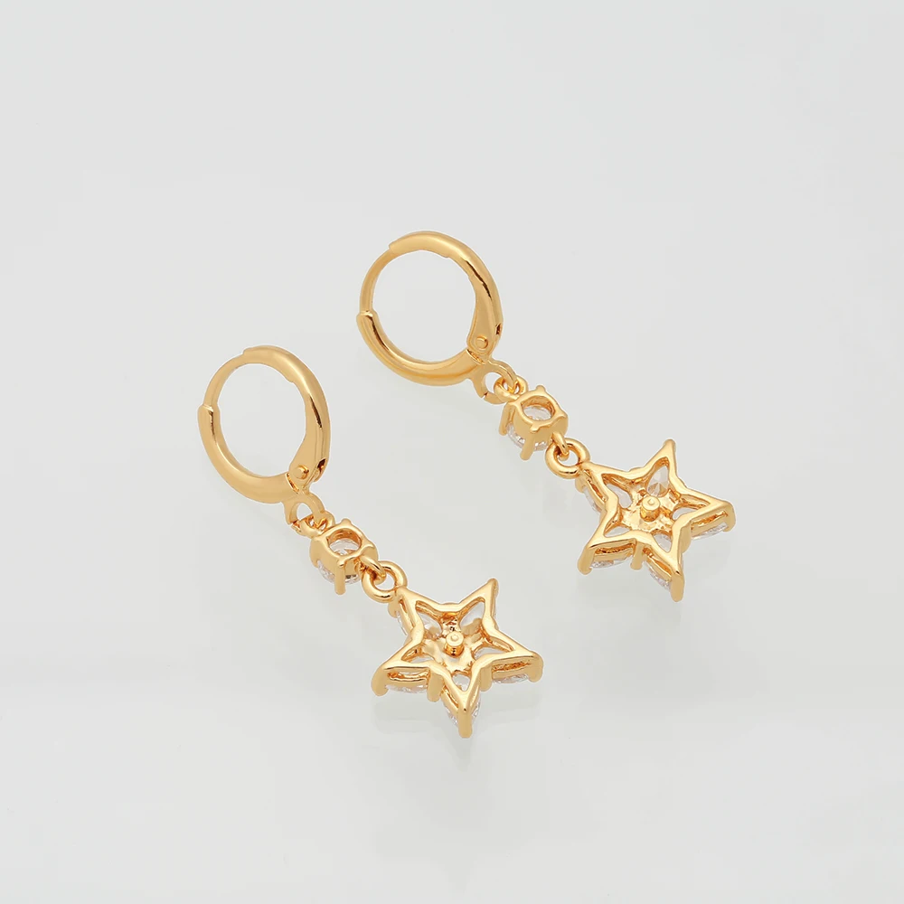 Mchic Fashion Cubic Zirconia Stars Earrings Romantic Charm Copper Gold Dangle for Women Party Girl aros de moda 2019 | Украшения и