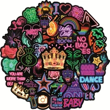 10/30/50PCS Vsco Neon Light Graffiti Stickers Laptop Guitar Luggage Skateboard Bike Car Waterproof Cool Sticker Decal Kid Toys