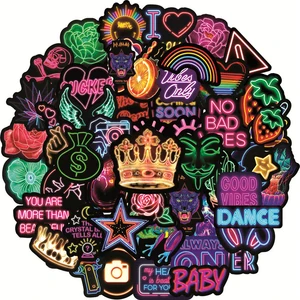 103050pcs vsco neon light graffiti stickers laptop guitar luggage skateboard bike car waterproof cool sticker decal kid toys free global shipping