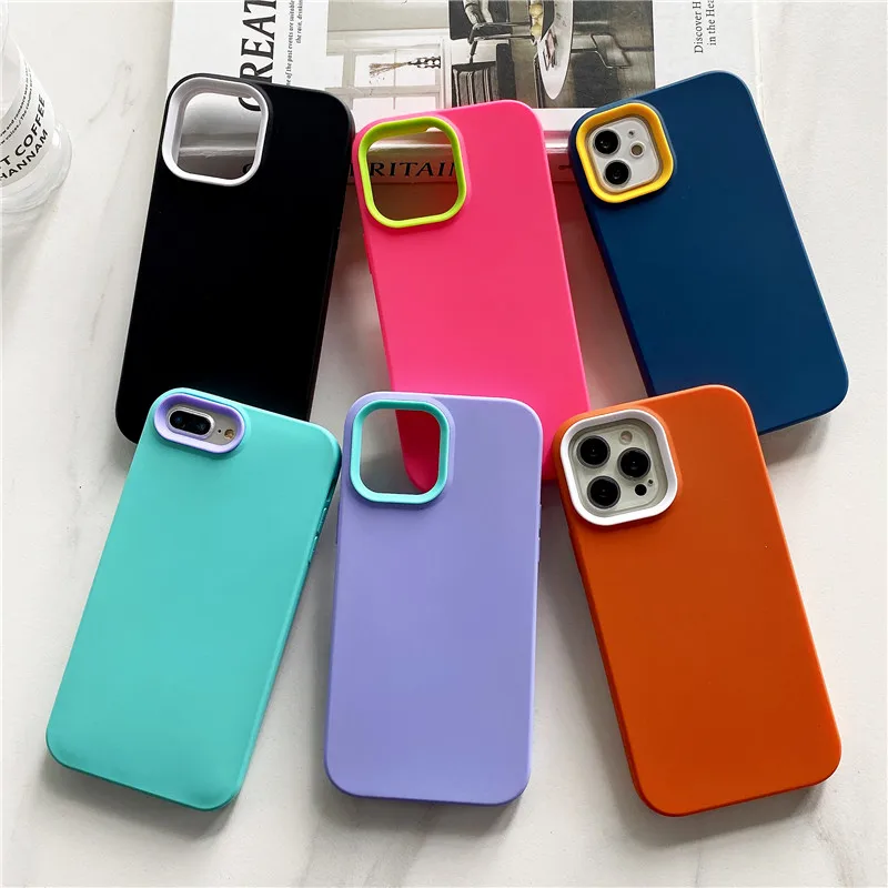 

Color lens protection Liquid case for iphone 13 12 11 13Pro Shockproof bumper cover for iphone 11 12Pro Max x xr xs 7 8Plus