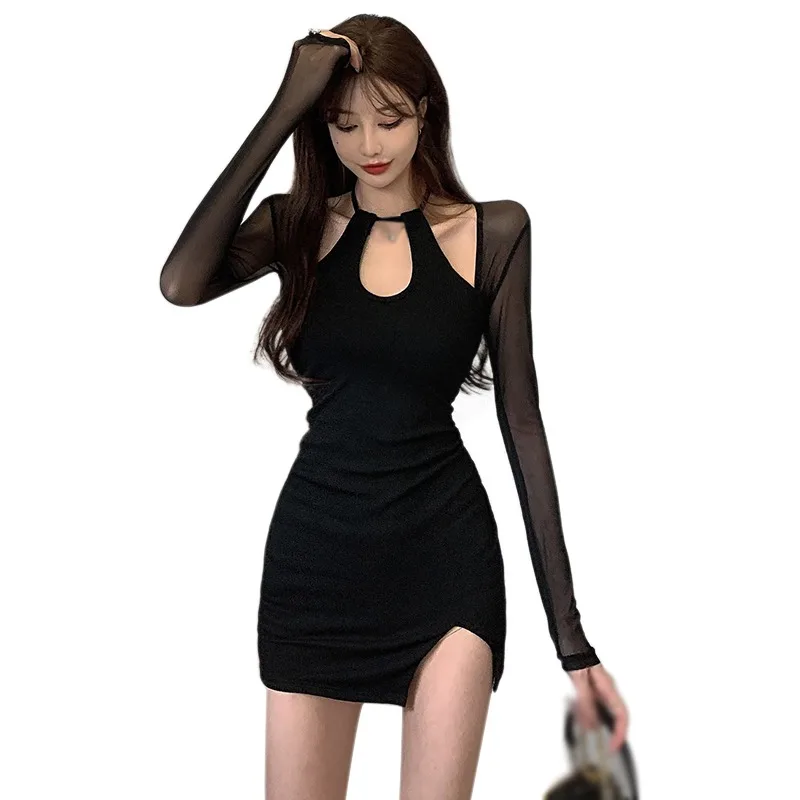 

High Waist Thin Halter Temperament Short Dress French Retro Round Neck Dress Spring And Women's Wild TIde