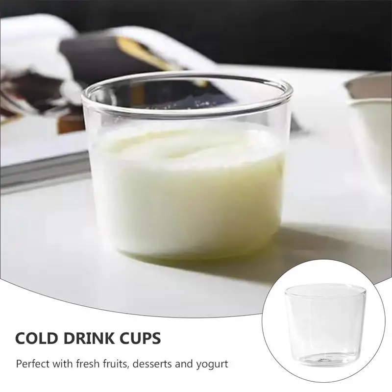 Стеклянная посуда чашки для фруктов десертов йогурта кухонные прозрачные 2