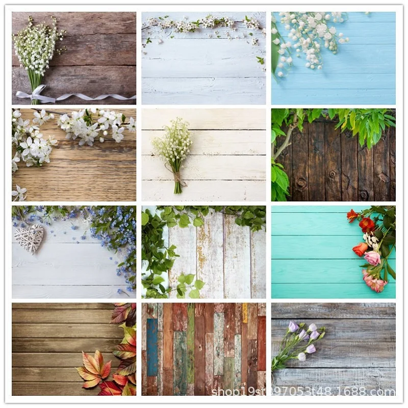 Nitree винил Подставки для фотографий фон с деревянным полом текстура детских