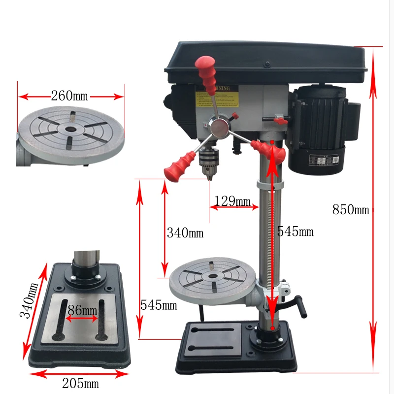 

750W Laser Bench Drill Mechanical Accessories Tools Industrial Grade Small Milling Machine Home High Precision Drilling Machine