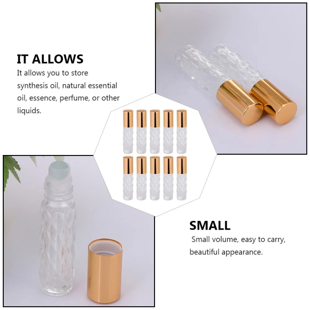

8pcs 6ml Glass Roller Bottle Empty Perfume Essential Oil Test Bottle Vials