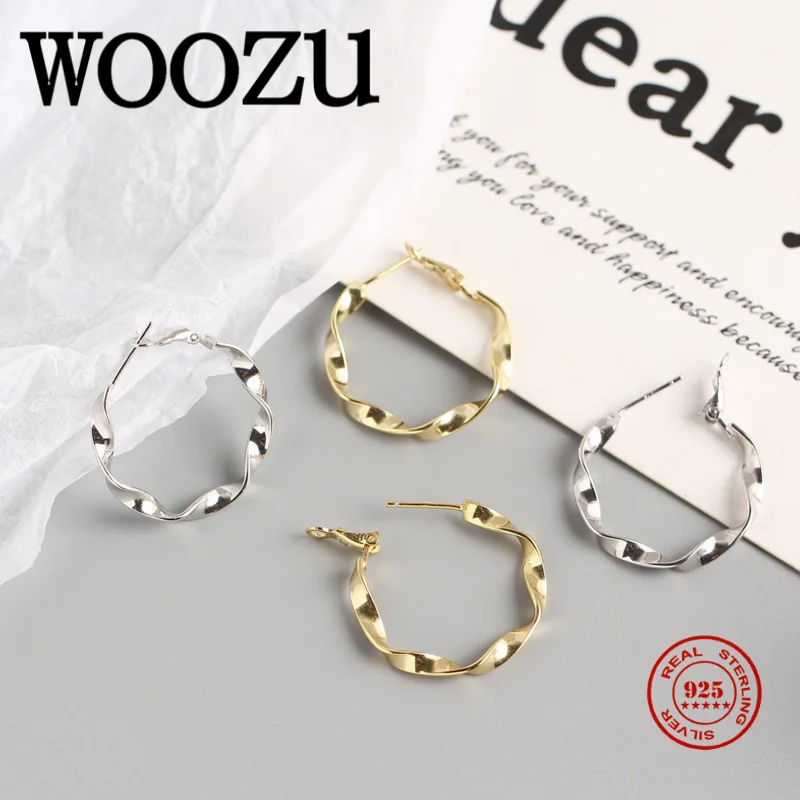 WOOZU натуральная 925 стерлингового серебра высокого качества большой круглый
