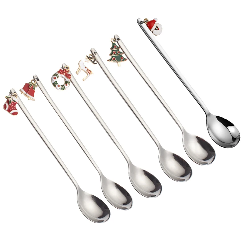 

Stainless Steel Christmas Spoon Christmas Party Table Decoration Coffee Spoon Christmas Decoration Home