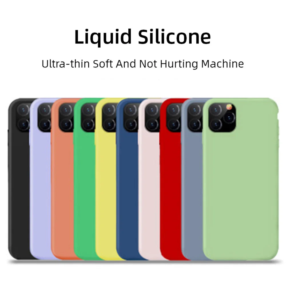 Чехол для телефона из жидкого силикона iPhone 11 Pro 6 6s 7 8 Plus X XR XS Max однотонный