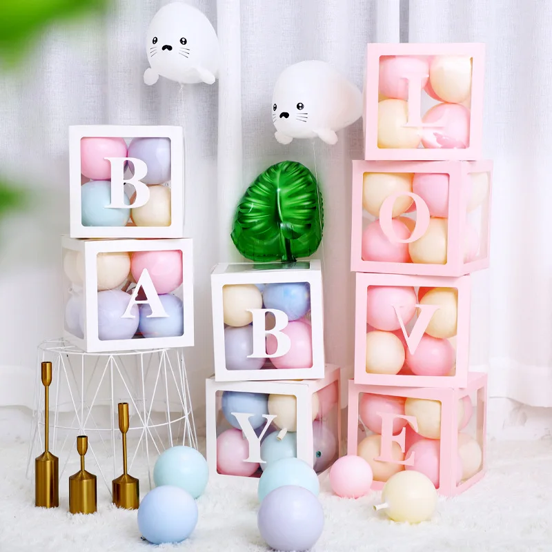 

Proposal party net red BABY letter balloon box transparent name box birthday party decoration balloon box balloon supply