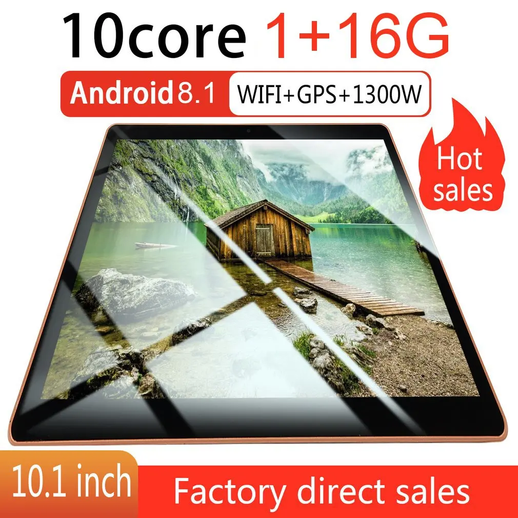 

Пластиковый планшет 10,1 дюймов HD большой экран Android 8,10 версия модный портативный планшет 1 Гб + 16 Гб черный планшет с американской вилкой