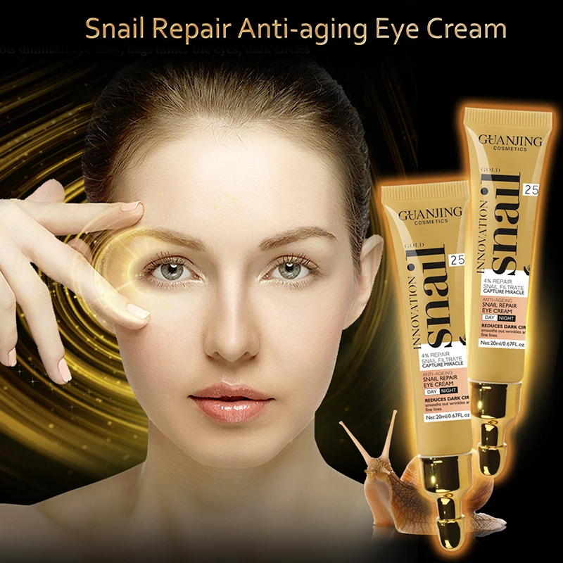 

20ml Snails Eye Cream Essence Moisturizing Firming Anti Dark Circle Wrinkle Creams With Hyaluronic Acid Anti-puffiness Skin Care