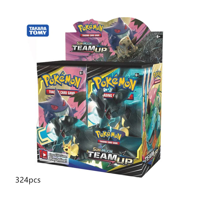 Tarjetas inglesas evoluciones de Pokemon 324, unids/caja, TCG: sol y luna, enlaces irrompidos, amplificador de voltaje vivo, caja, juego de cartas comerciales-2