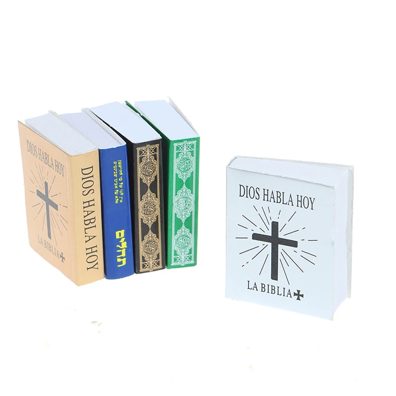 

New Arrival 1pc Multi-language 1:12 Dollhouse Miniature Mini Paper Bible Book Model Furniture Accessories Toys