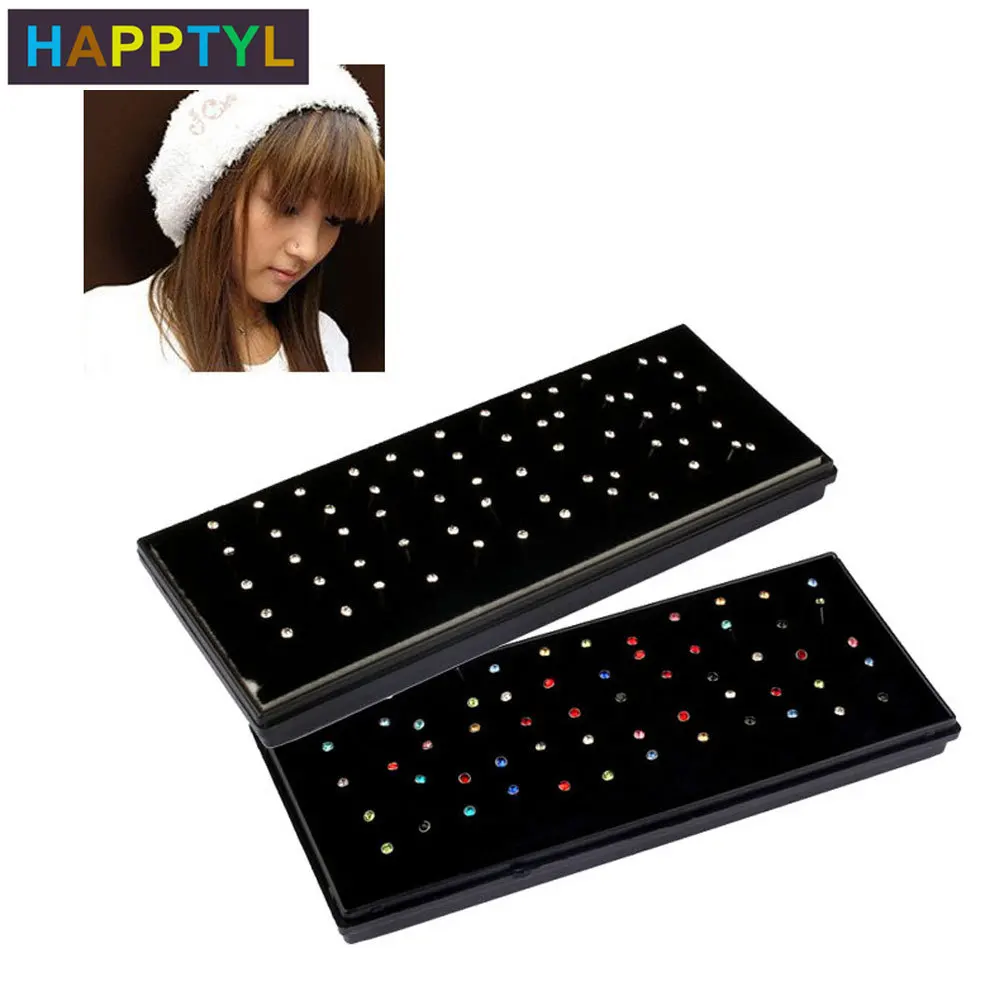 HAPPTYL 60 шт./компл. хирургическая сталь имитация стразы шпильки для пирсинга