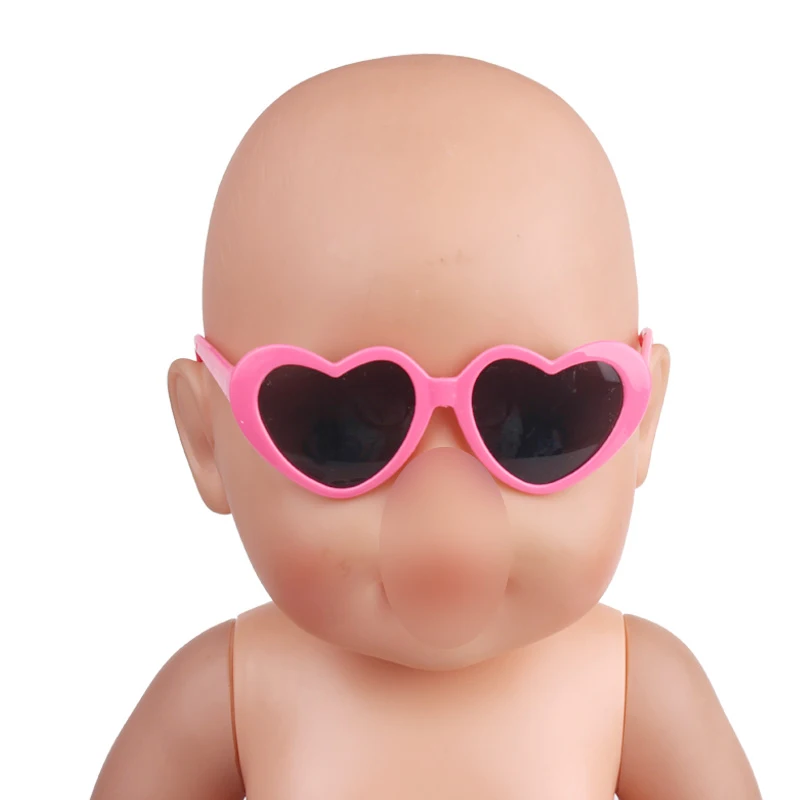 43 см детские куклы очки для новорожденных Ретро стиль сердце черные