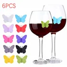 Маркер на стакан для Вина Силиконовый красный, 6 шт.