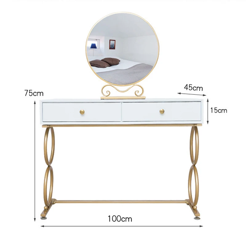 

Dressing Table Ins Girls Multifunctional Dressers Bedroom Dressing Table and Chairs Creative Solid Wood Dressing Table