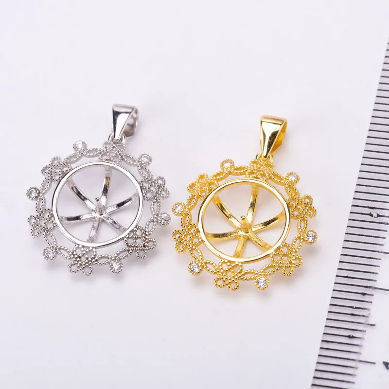 

Jewelry Handwork Pendant Base S925 Sterling Silver Pearl Pendant Accessories And Parts Findings Jewelry For DIY Fittings Women