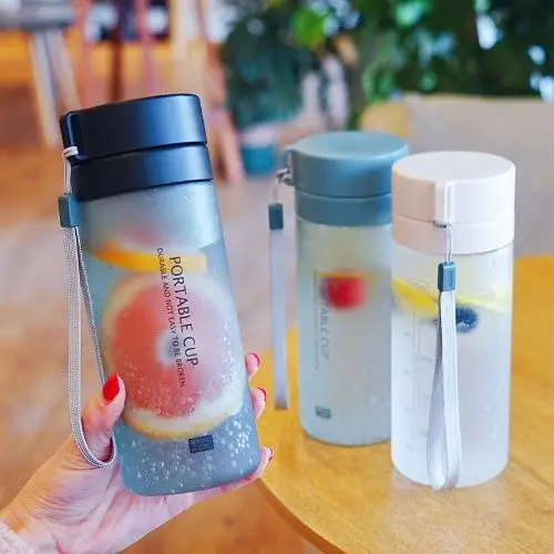 

Korean frosted large capacity plastic cup sports anti falling scale cup