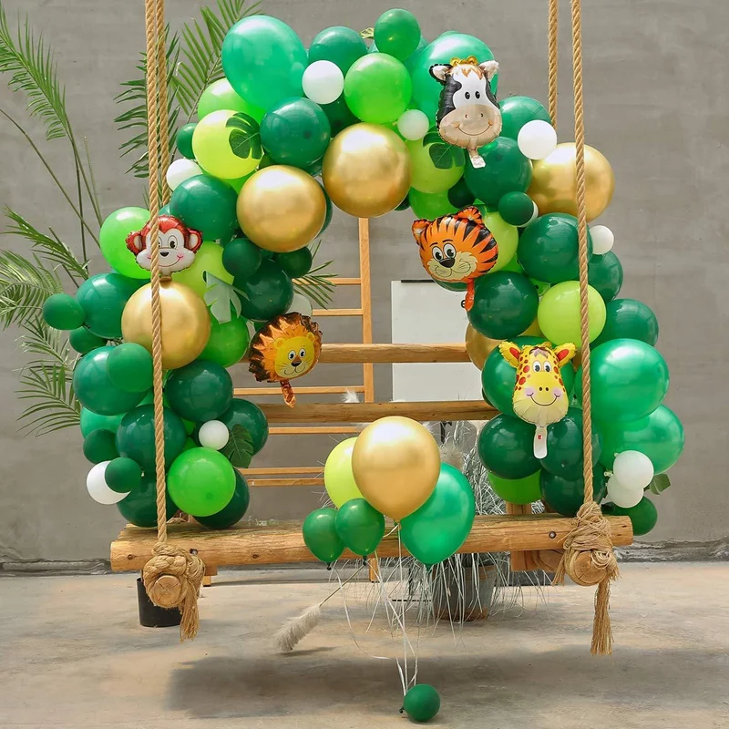 

Children's Day Party Birthday Party Jungle Party Supplies Balloons Kits Palm Leaves Hawaiian Party Decoration