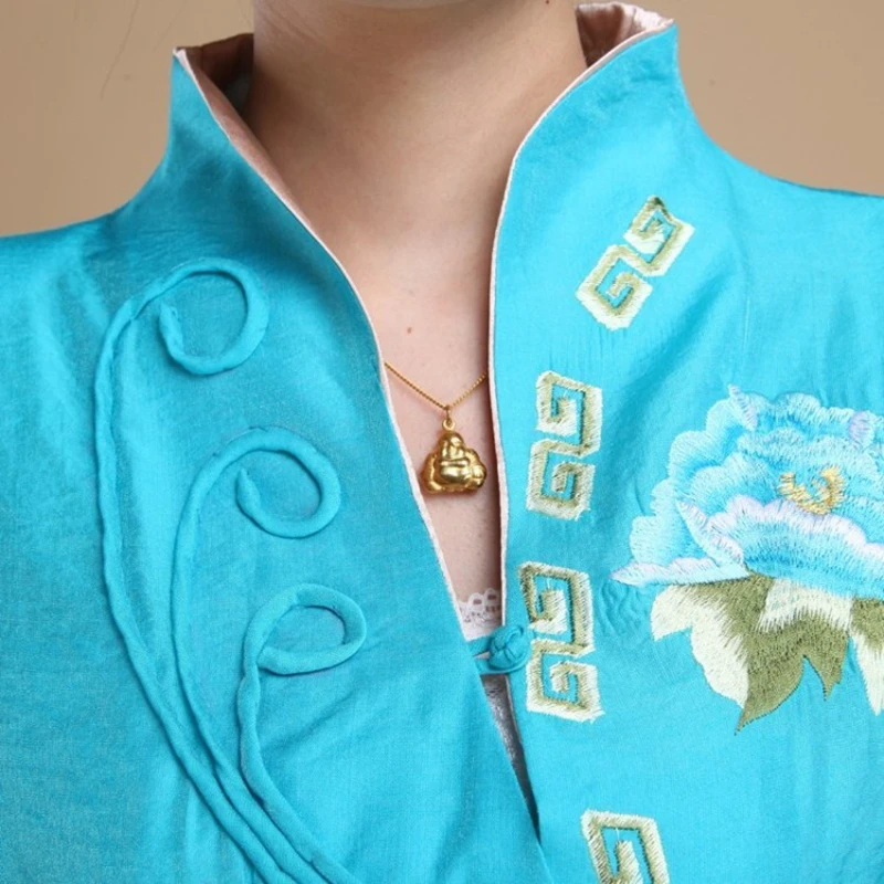 Hanfu Tang костюм для женщин топ летний официант чай художника рабочая одежда Топ