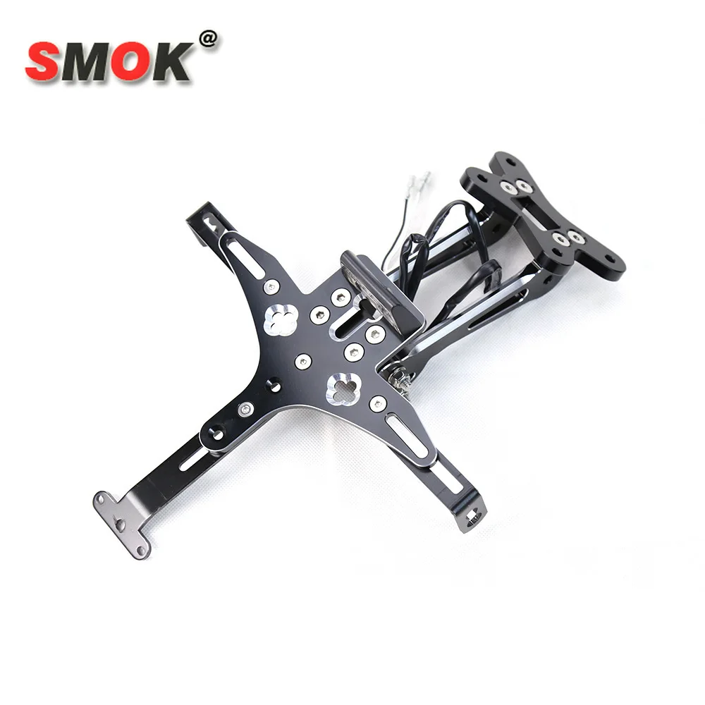 

The Application Of Yamaha Mt09 MT 09 Modified Motorcycle License Plate Frame Aluminum Alloy Lamp Fz09 Number Plate Cover Bracket