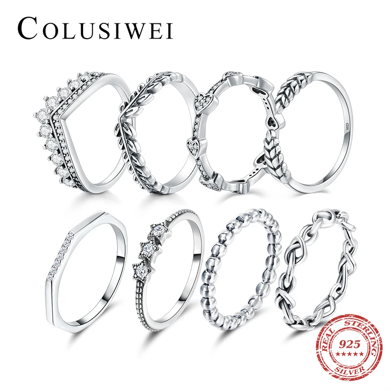 Женские кольца на палец Colusiwei из стерлингового серебра 925 пробы обручальные
