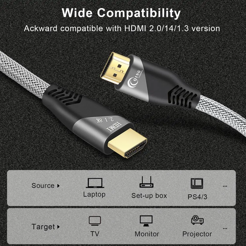 Совместимый с HDMI кабель 2 1 8K/60Hz 4K/120Hz 48Gbps HDCP2.2 для PS4 сплиттер переключатель коробка