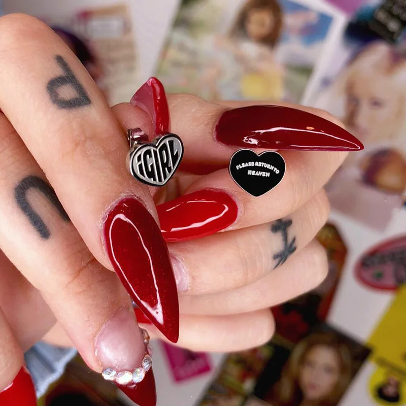 Серьги-заглушки в стиле панк, серебристые, Igirl, ювелирные изделия для женщин, эксклюзивный Харадзюку готический, в форме сердца, корейские серьги, аксессуары для женщин