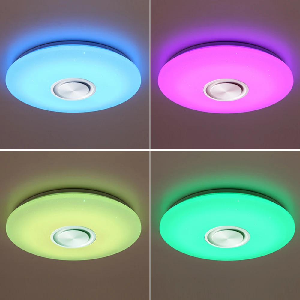 Музыкальный светодиодный потолочный светильник лампа звездного RGB заподлицо