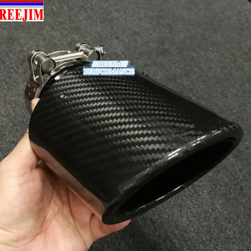Овальный Наклонный Akrapovic выхлопной наконечник из углеродного волокна выхлопной наконечник punta de escape ponta de escape автомобильный Стайлинг