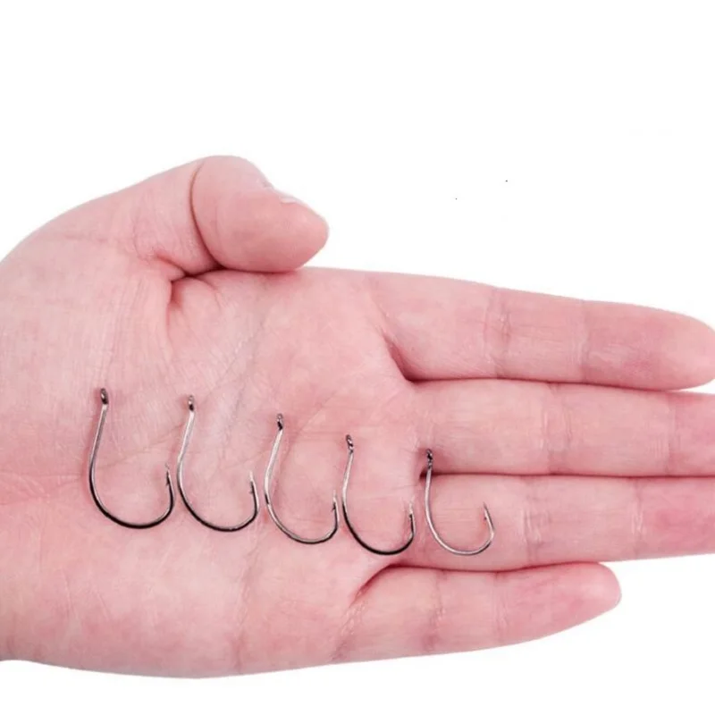 

Bammax Fishing hooks 10pcs 4# 2# 1# 1/0 2/0 Jig Head Sea Bass Fishing Soft Worm Lures Barbed Hook For Fishing Accessories Goods