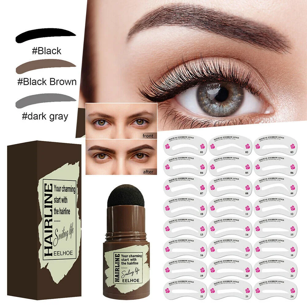 One-step Eyebrow Print Styling Set Eyebrow Pencil Styling Makeup Set Multiple Eyebrow Shapes Set