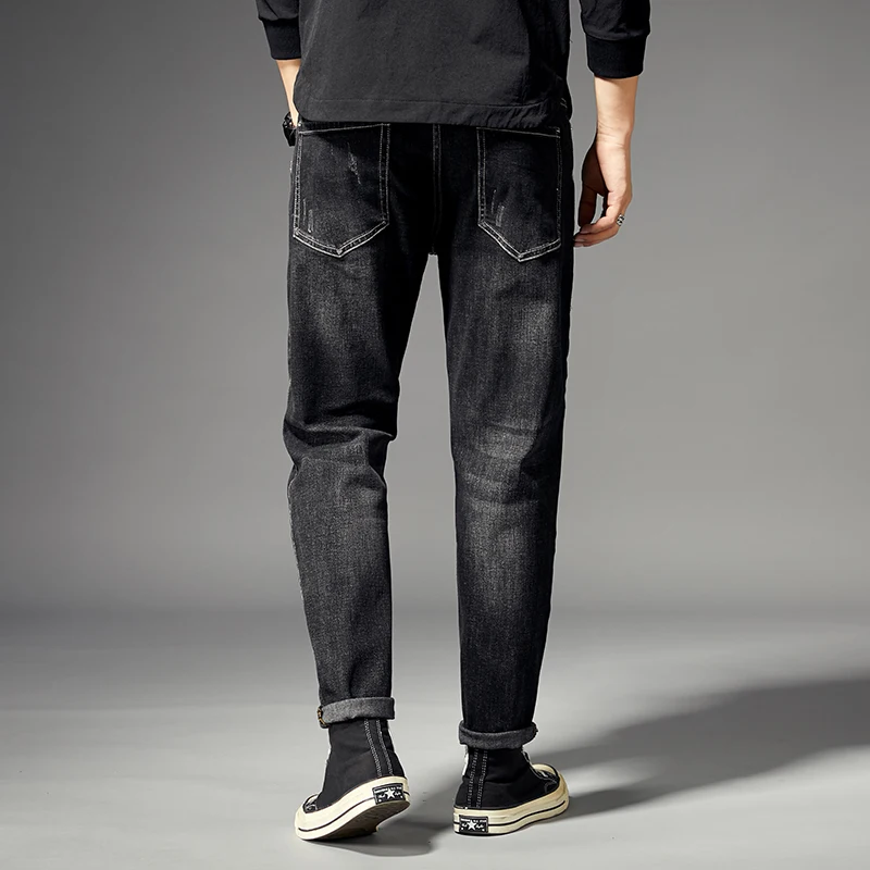 KSTUN Baggy Jeans Men Relaxed Tapered Gray Elastic Casual Streetwear Loose fit Letters designer jeans men high quality | Мужская одежда