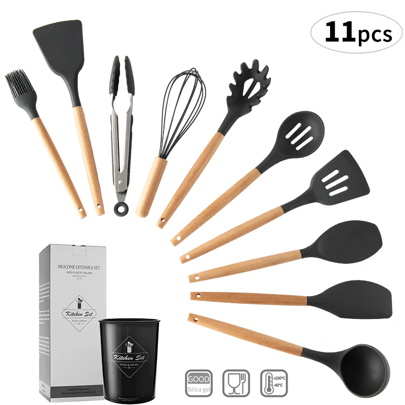 

Silicone Kitchen Set Tableware Cooking Tools Utensil Kit Appliances Utensils Gadgets Kitchenware Accessories Convenience