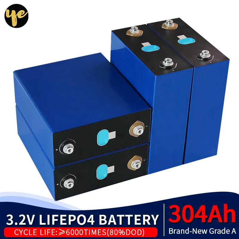 

4-48PCS 3.2V 304AH 310AH 320AH Brand New Grade A Lifepo4 Rechargable DIY 12V 24V 48V Battery Pack Deep Cycle With Free Busbars