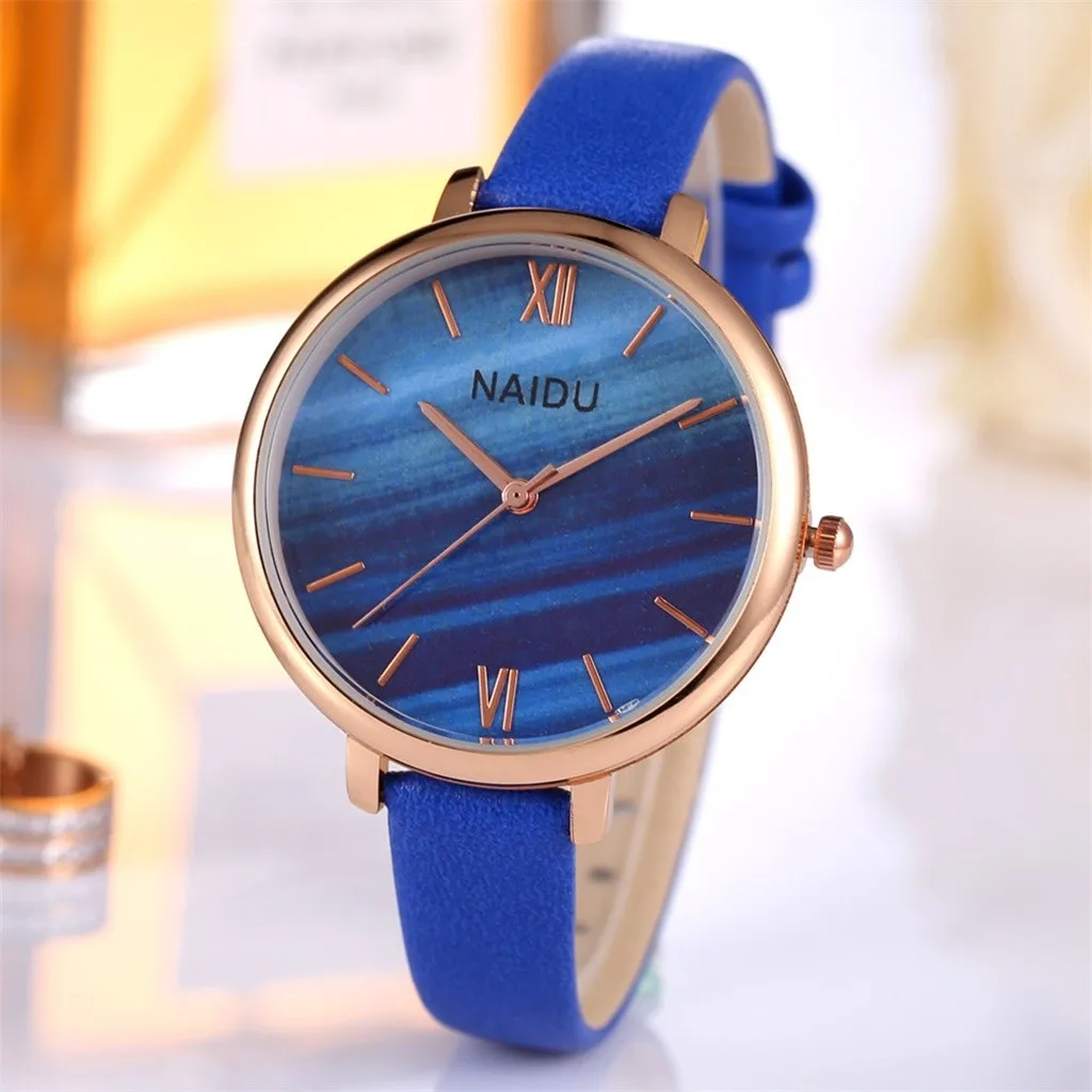 Модные полосатые женские часы с ремешком Кварцевые студенческие наручные