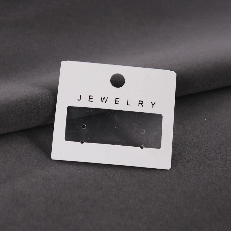 

500pcs/lot 4.5x3.9cm White Paper PVC Earrings Cards Jewelry Accessories Display Cardboard Design Delicate Hanger Tags