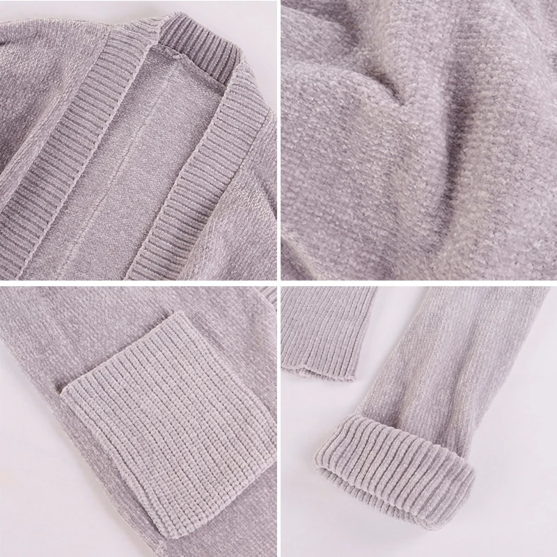 Justchicc 2019 осень-зима вязаный кардиган свитер пальто для женщин свободный длинный