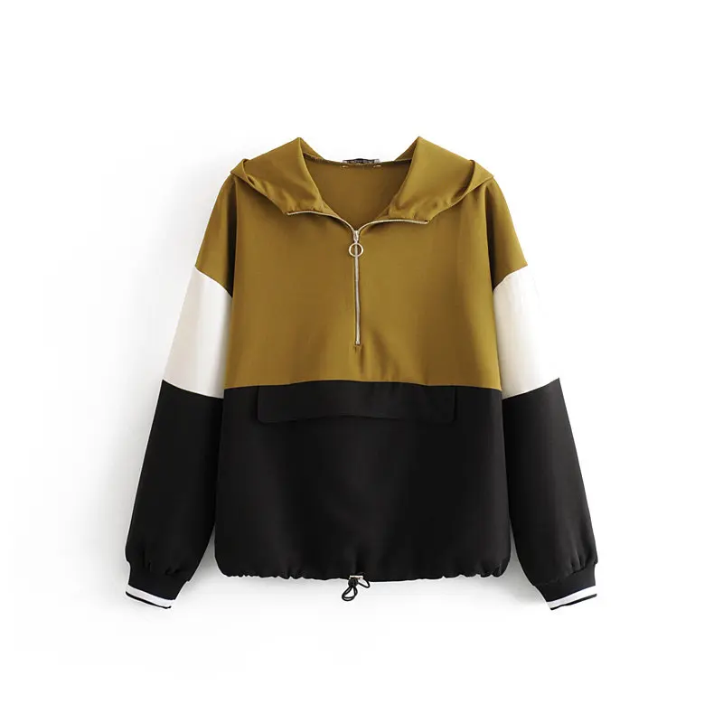 Женский костюм бомбер Za черный бейсбольный пуловер контрастных цветов топ брюки