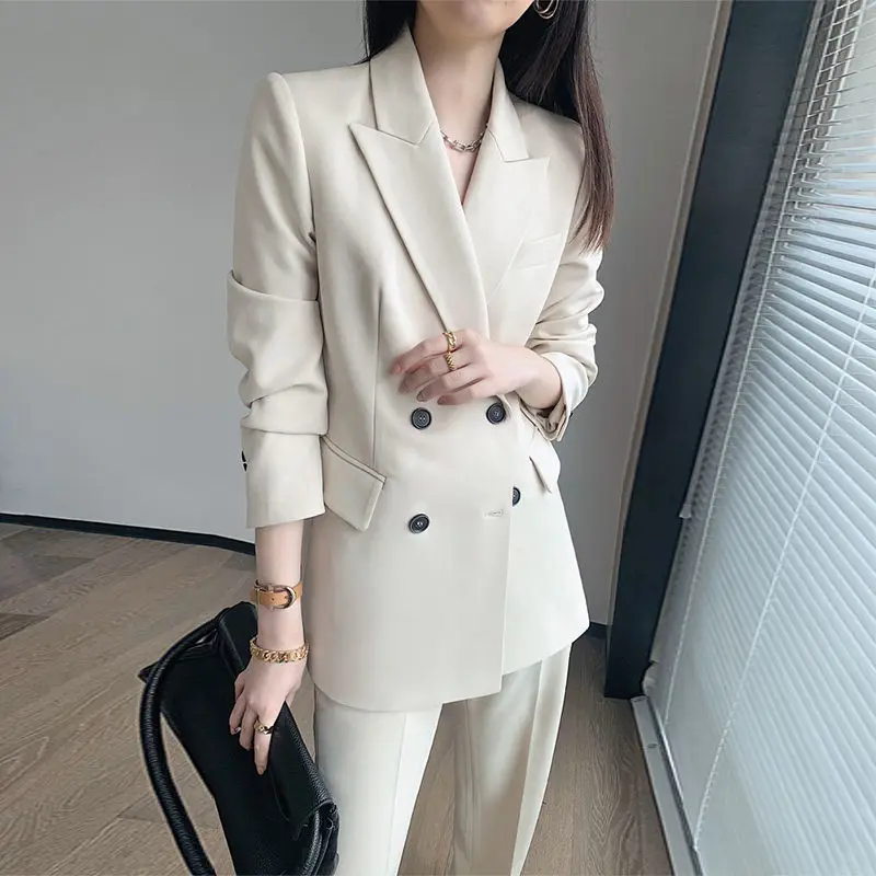 

Костюм брючный женский из двух предметов, офисный элегантный Блейзер, повседневная облегающая одежда для работы, весна-осень, J22