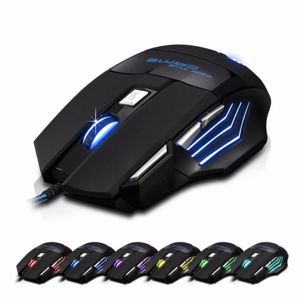 Профессиональная игровая мышь 5500 DPI ПК 7 кнопок светодиодная оптическая USB