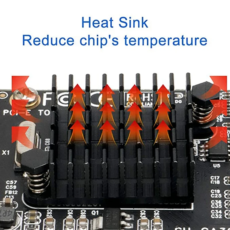 Новая PCIe SATA Плата расширения PCI-E X1 до 4-портового SATA3.0 6G карта компьютерного