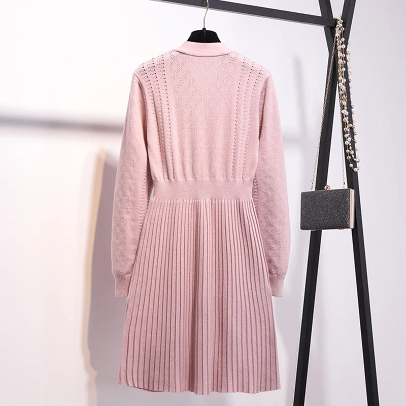 HAMALIEL более Размеры трикотажные плиссированные женское платье Новый 2019 на весну