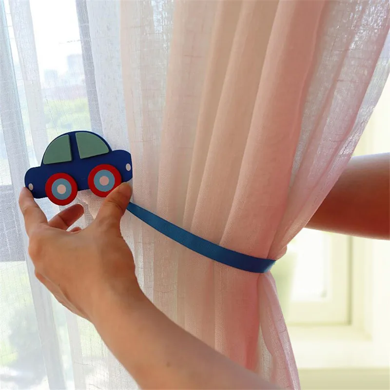 Blue Car Wheels Curtain Accessories Magnet Tape For Boys Children Bedroom Living Room Tieback Clips AC002D4 | Дом и сад