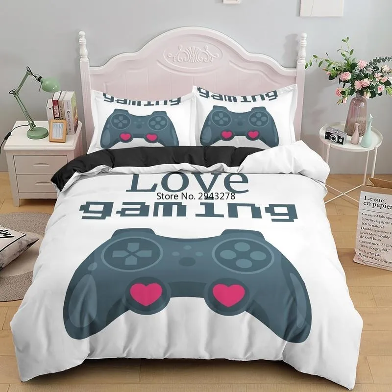 

Hot Kids Games Comforter Cover Set For Boy 3D Gamepad Bedding Modern Gamer Video Game Duvet Child Teens Bedroom Quilt Home Decor