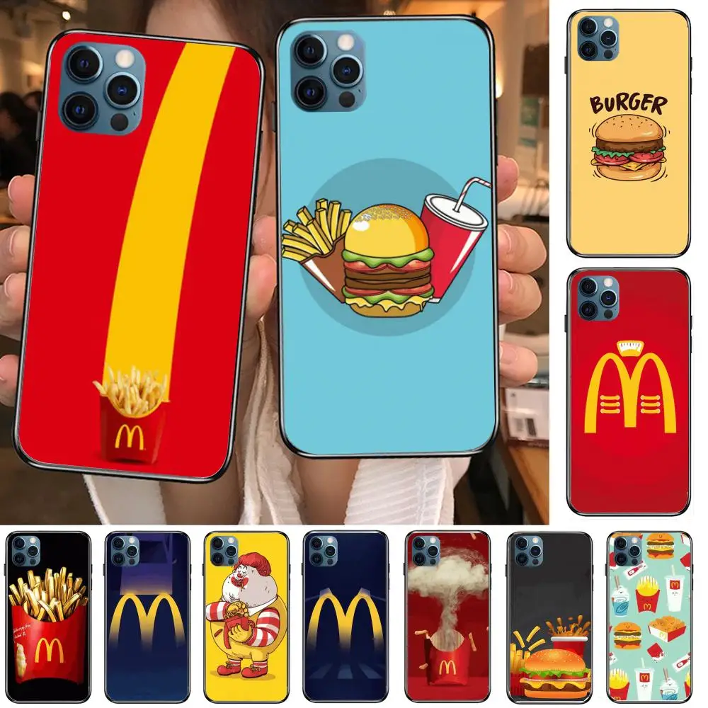 

Delicious McDonald's burger Style Phone Case cover For iphone 12 pro max 11 8 7 6 s XR PLUS X XS SE 2020 mini black cell shel